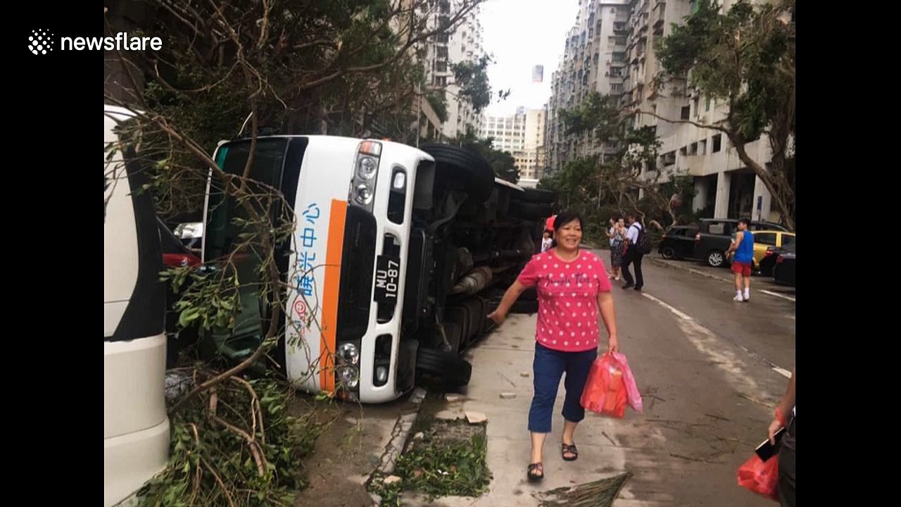 Typhoon Hato batters Macau, China