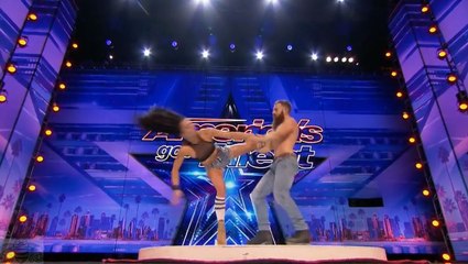 America's Got Talent 2017 Billy & Emily England Bro-Sis Roller Daredevils Full Audition S12E02