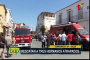 Terremoto en Italia: rescatan a tres niños atrapados en los escombros