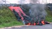 HYPNOTIC Video Volcano Eruption Lava Flows Drips to the Ocean Water and Burns Cottage House Viral