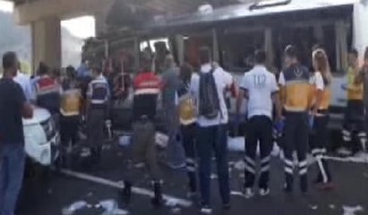 Ankara'da otobüs kazası... Olay yerinden ilk görüntüler