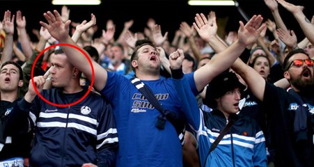 Alman Taraftar, Liverpool Maçında Tribünde Dişlerini Fırçaladı