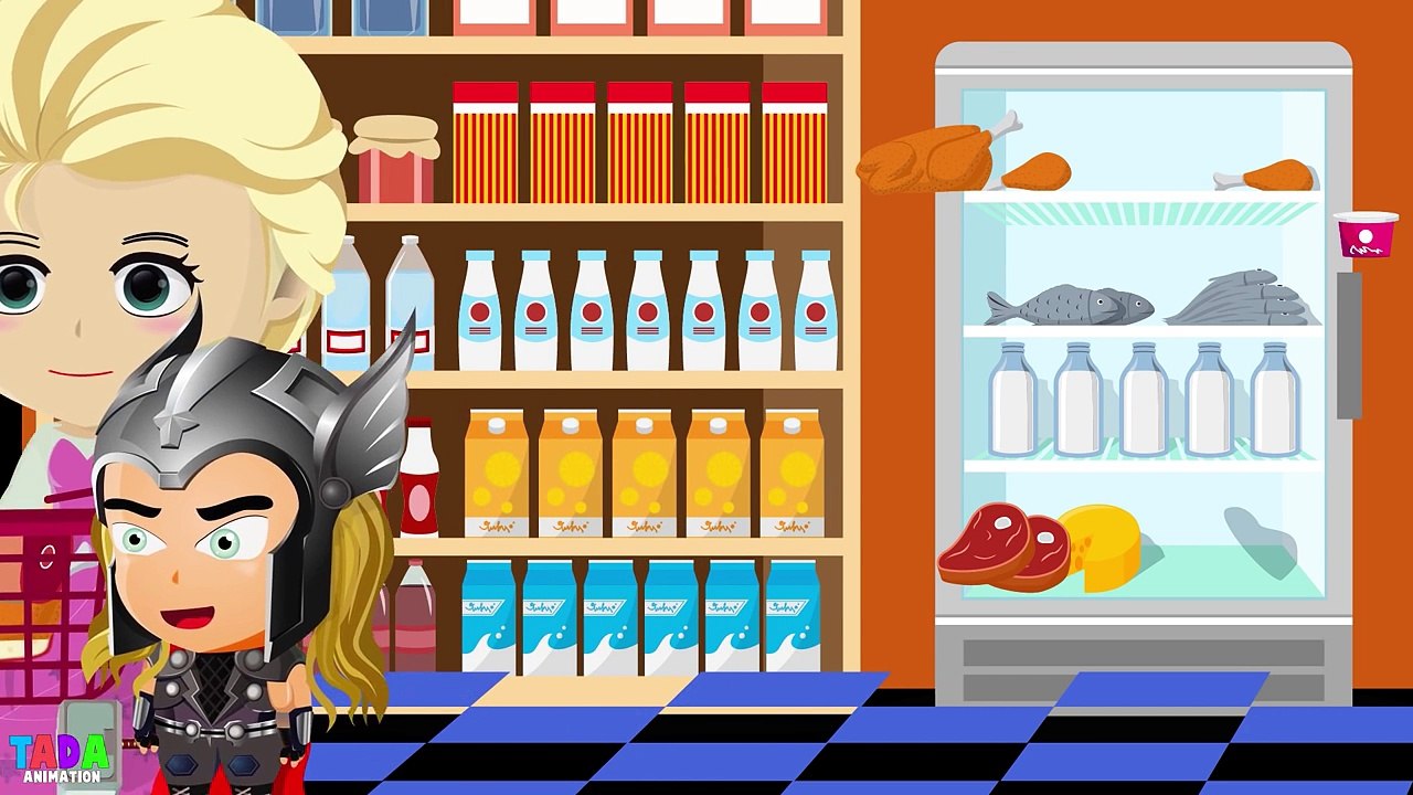 Frozen Elsa SHOPPING ADDICT w/ Spiderman Venom Anna Superman - Superheroes Funny Cartoon A