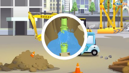 The Red Bulldozer and Diggers Cartoon + 1 Hour kids videos compilation | Cartoon for children