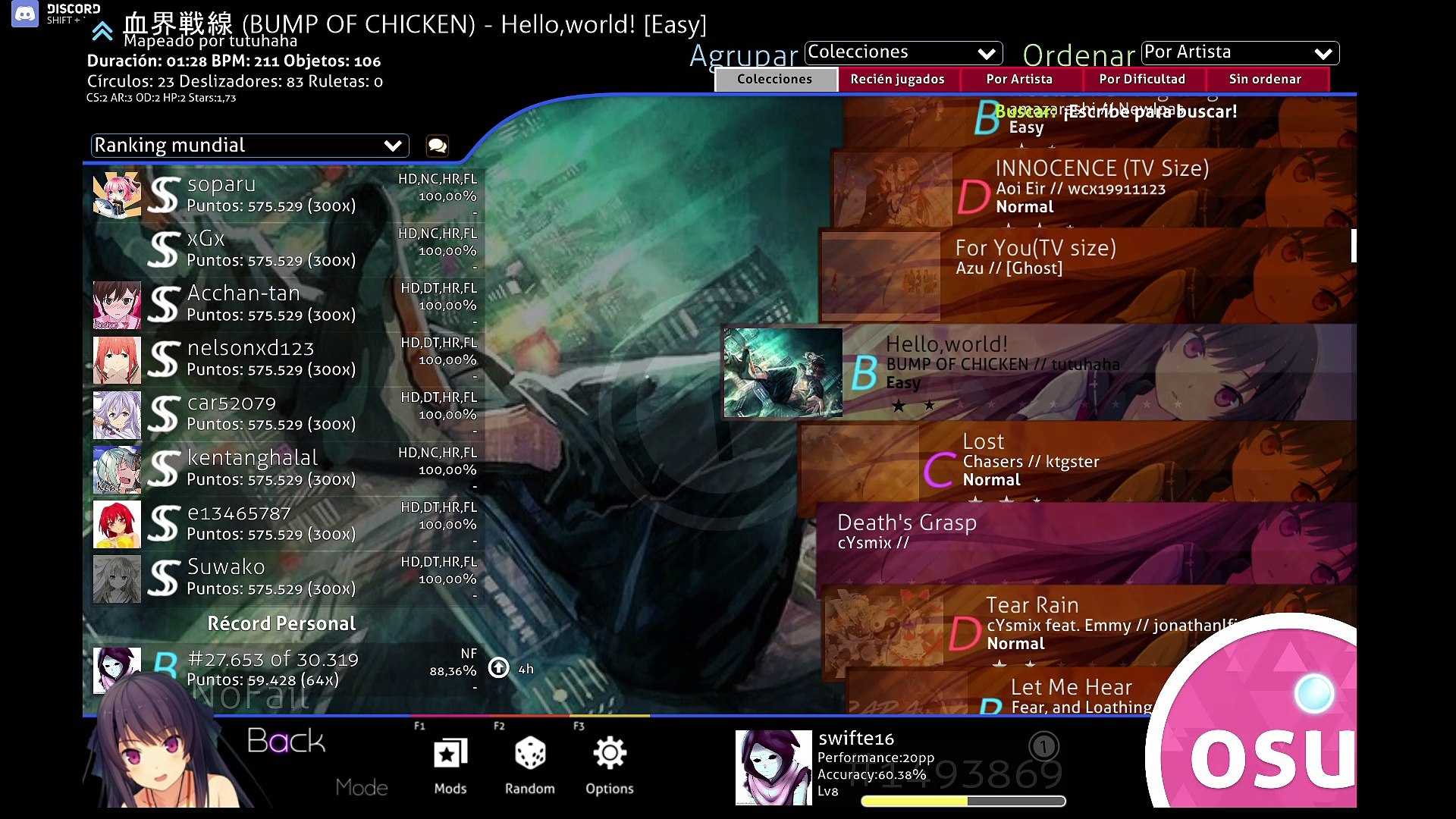 Osu Hello World Bump Of Chicken Video Dailymotion