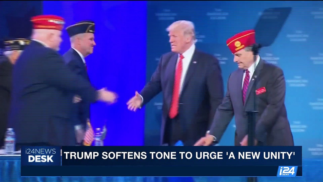 i24NEWS DESK | Trump softens tone to urge 'a new unity' | Wednesday, August 24th 2017