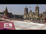 Lista la pista de hielo en la plancha del Zócalo capitalino / Vianey Esquinca