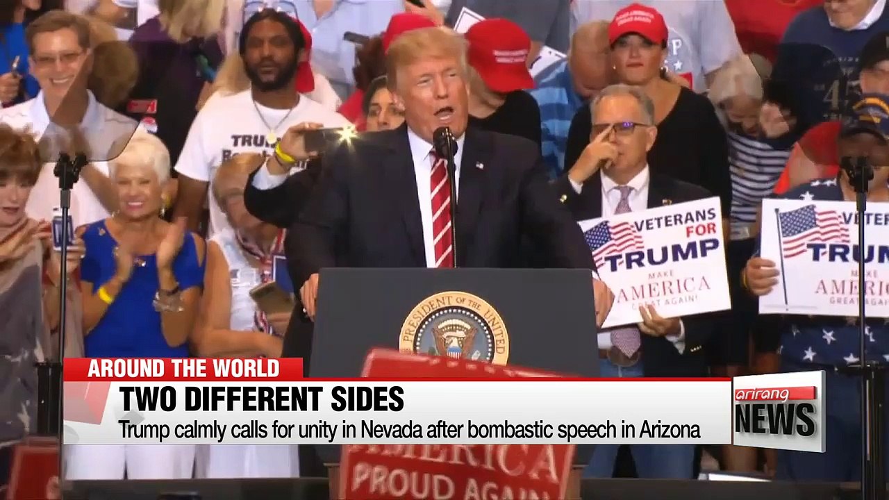 Trump calmly calls for unity in Nevada after bo...
