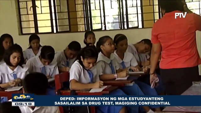 DepEd: Impormasyon ng mga estudyanteng sasailalim sa drug test, magiging confidential