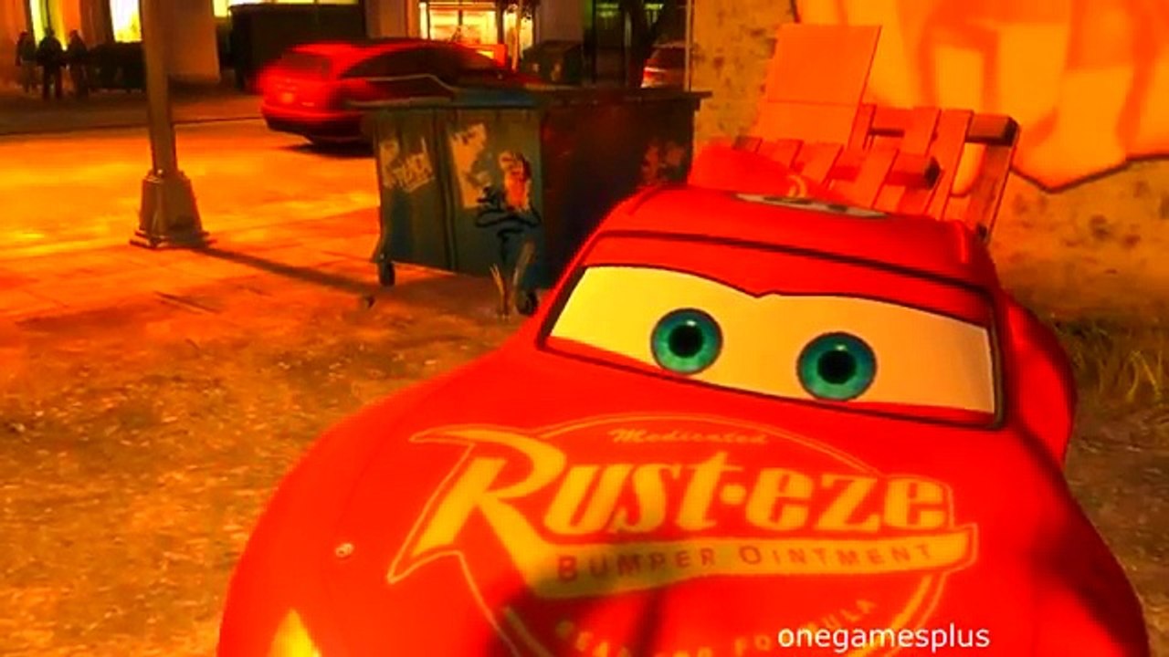 Crash test nine jumps Retro Lightning McQueen Disney car game GTA IV