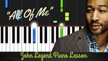 John Legend-How To Play All Of Me Piano Tutorial Easy with Lyrics in Description || Synthesia Lesson.