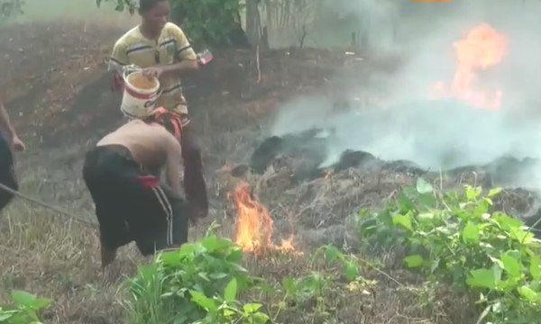 Sejumlah Anak di Ogan Ilir Bantu Padamkan Kebakaran