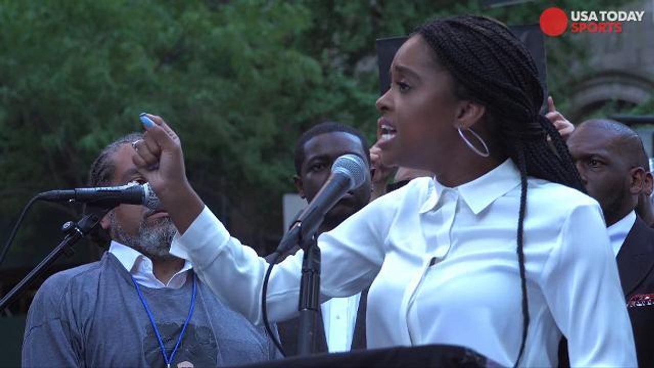 Protest outside NFL headquarters for Kaepernick and equality