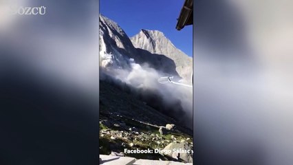 İsviçre'de toprak kayması anbean görüntülendi