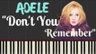 Adele - Don't You Remember Piano (Tutorial + Cover) with Lyrics | Synthesia Piano Lesson