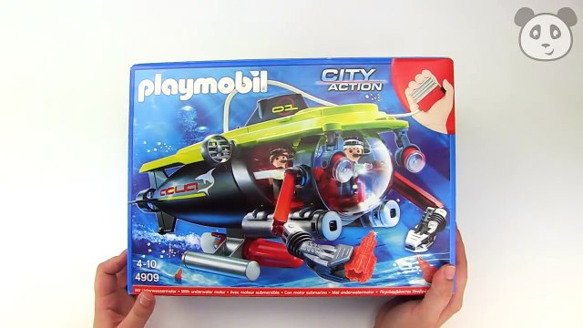 Avec moteur la télé et pandido fait allusion ⭕ playmobil bateau profond de plongée en mer décompressé