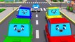 The Blue Police Car - Cars & Trucks Cartoon Animation for Kids - Vehicle & COLOURS Car for babies