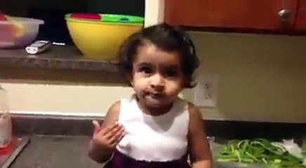 Cute little Telugu girl saying _Marchipoya_