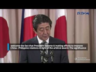 Duterte, Abe vow peaceful resolution of South China Sea dispute