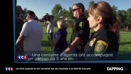 Son papa décédé, un petit garçon se fait escorter par la police à la rentrée des classes (vidéo