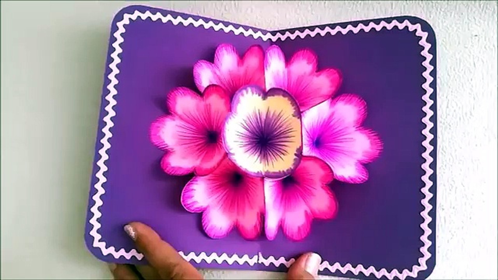 Carte Bricolage Une Fleur Vers Le Haut En Haut Facon Pop 3d La Triple Carte De Fleurs Dimensions 動画 Dailymotion