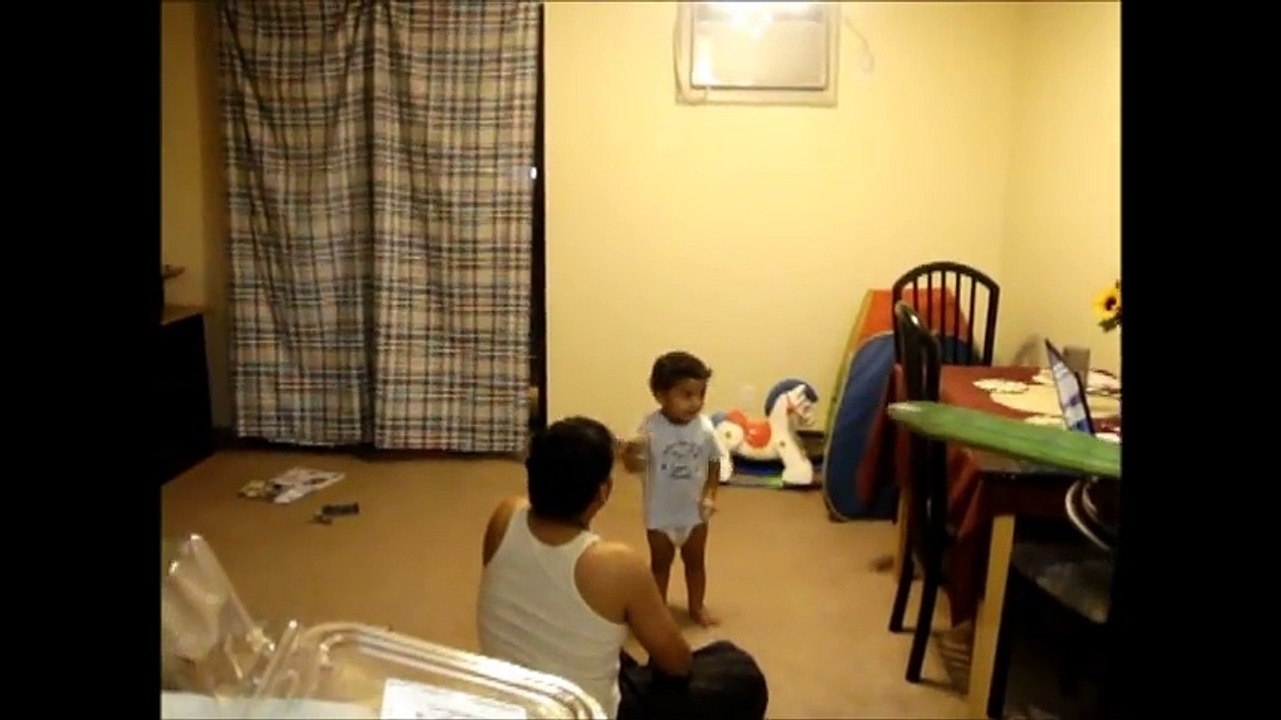 Cute baby arguing