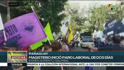 Inicia paro magisterial de dos días en Paraguay