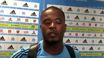 Patrice Evra en zone mixte après OM-Domzale