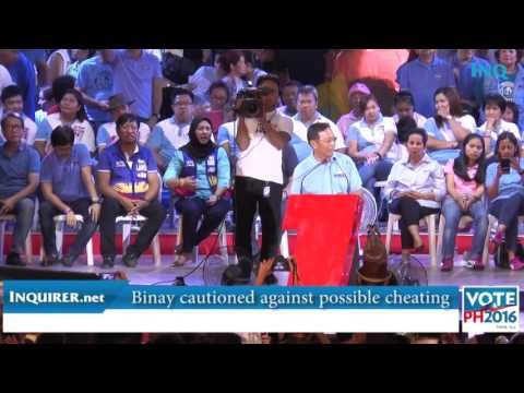 Binay cautions voters against possible cheating