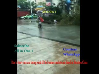 Heavy rain & strong wind a in Shenzhen China