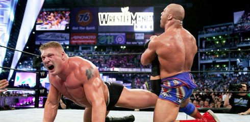 Brock Lesnar vs Kurt Angle - Iron Man match - All falls w-commentary