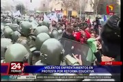 Protesta por reforma educativa causa violentos enfrentamientos en Chile