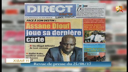 REVUE DE PRESSE DU 25 AOÛT 2017