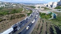 İzmit'te Bayram Trafiği Havadan Görüntülendi