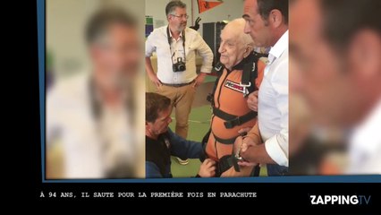 À 94 ans, il fait son premier saut en parachute ! (Vidéo)