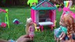 Playing with Barbie in the Park at the Playground on Slides, Swings, Monkey Bars Play Area