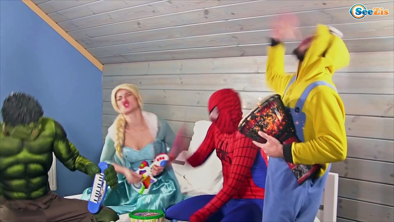 Spiderman Love Frozen Elsa Batman Joker and Spiderman naughty Superhero funny