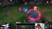 [Faker 中文] 大魔王心態失衡了XD 把單排當比賽超認真打 反敗為勝啦！ LoL英雄聯盟