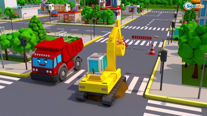 Super Сaminhão e Pequeno Escavadeira na Cidade do Carro HIGHWAY | Desenho animado para crianças
