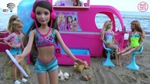 Enfants pour clin doeil dessin animé sur Barbie maison de plage voiture tour Barbie Ken Chelsea ♥ barbie t