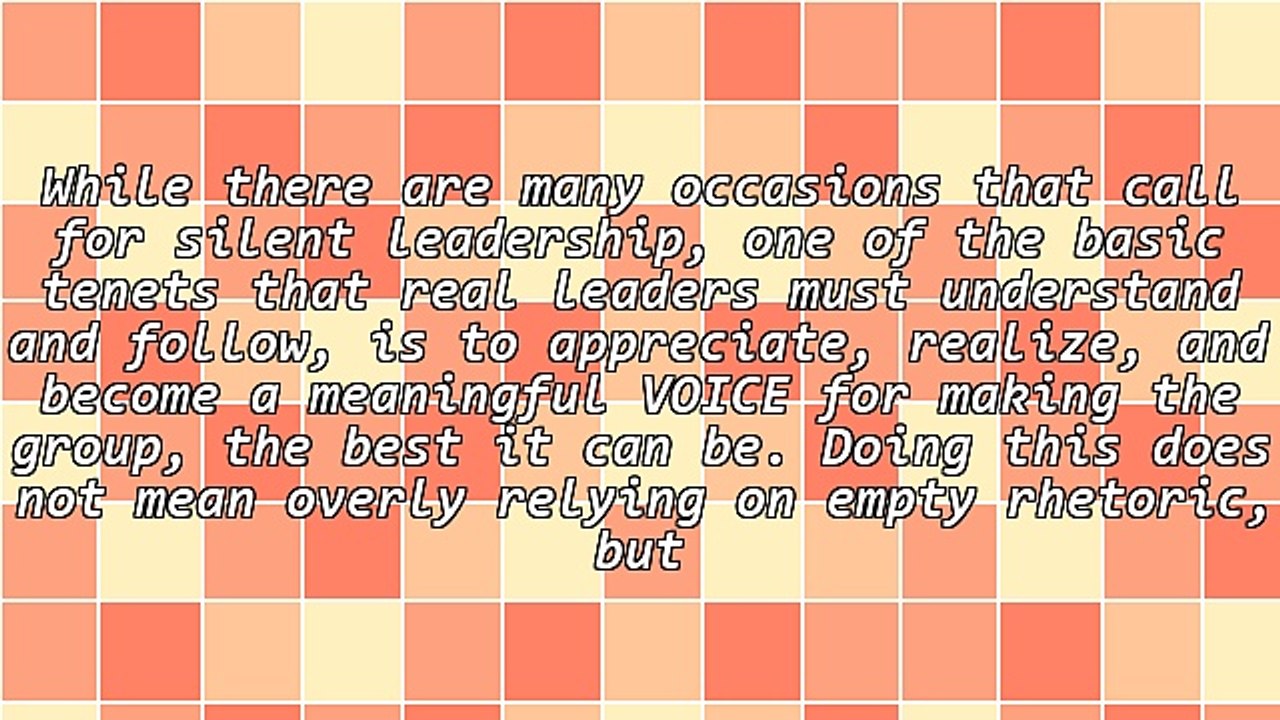 Are You A Leader? Be Your Group's VOICE!