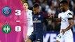 Edinson Cavani scored twice as Paris St-Germain beat Saint-Etienne to make it four wins out of four in Ligue 1.