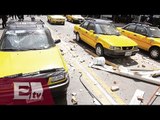 Trifulca entre comerciantes y taxistas en Jalisco deja varios heridos y detenidos/ Yazmín Jalil