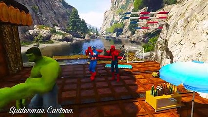 SPIDERMAN Accident When Extreme Jump With Hulk Captain America Save Him Spiderman Cartoon For Kids