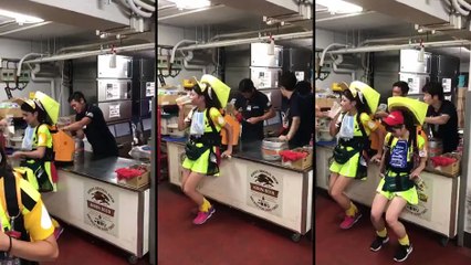 Deux filles changent leur fût de bière, comme en F1 !