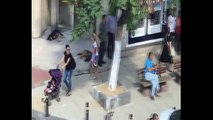 Maltepe'de sokak ortasında kadına şiddet kamerada