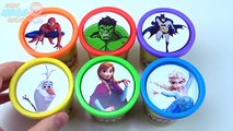 Cups Stacking Toys Play Doh Clay Frozen Elsa Joker Spiderman Learn Colors in English