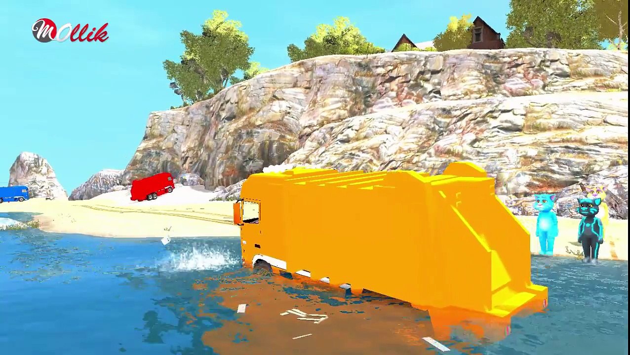 Talking Tom & Colors Garbage Truck Compilation for Kids _ Говорящий Кот Том Камаз Мусоровоз