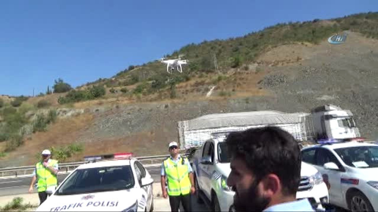 Jandarma Trafik Denetimini Drone ile Yaptı