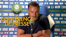 Conférence de presse FBBP 01 - Gazélec FC Ajaccio (2-0) : Hervé DELLA MAGGIORE (BBP) - Albert CARTIER (GFCA) - 2017/2018